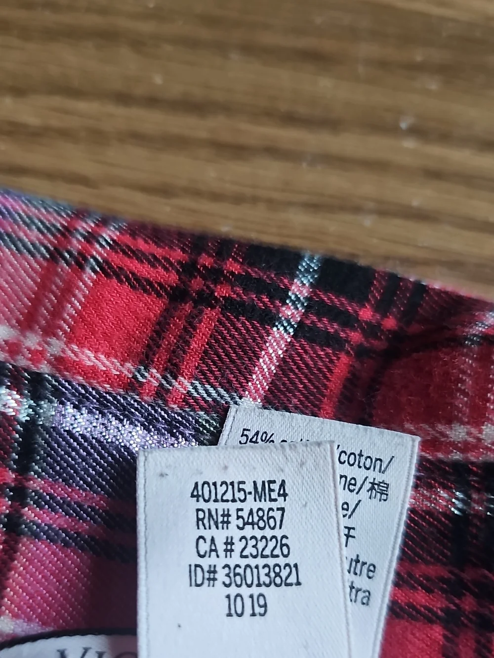 Victoria's Secret Long Slv Button Front Pink Red Plaid Flannel Sleep Dress Med